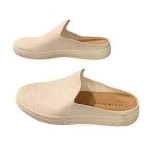 Lucky Brand Larlan Mule Slip On Knit Off White Womens Casual Capsule Wardrobe 10